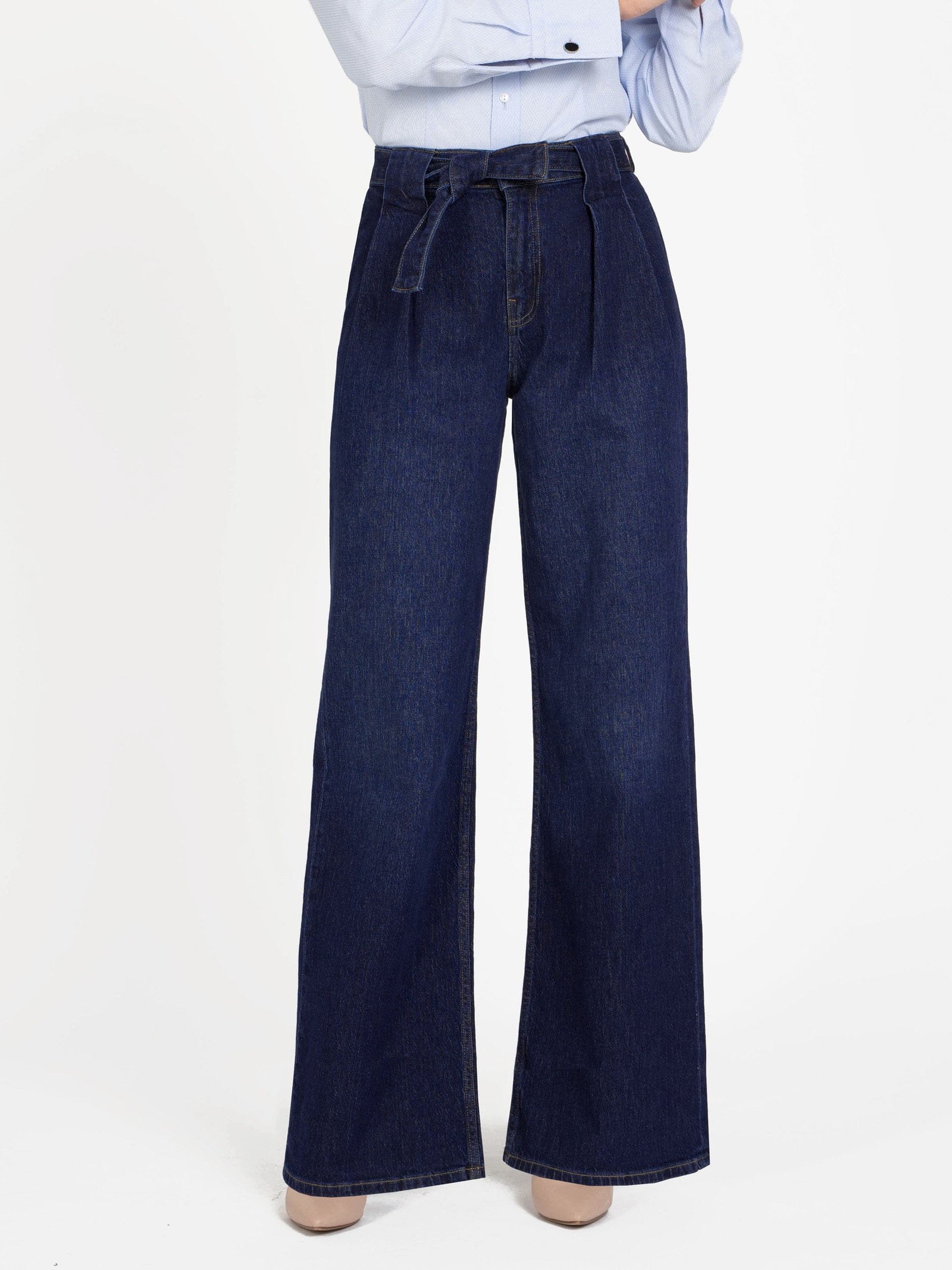 Paperbag-Waist Wide-Leg Jeans — 2