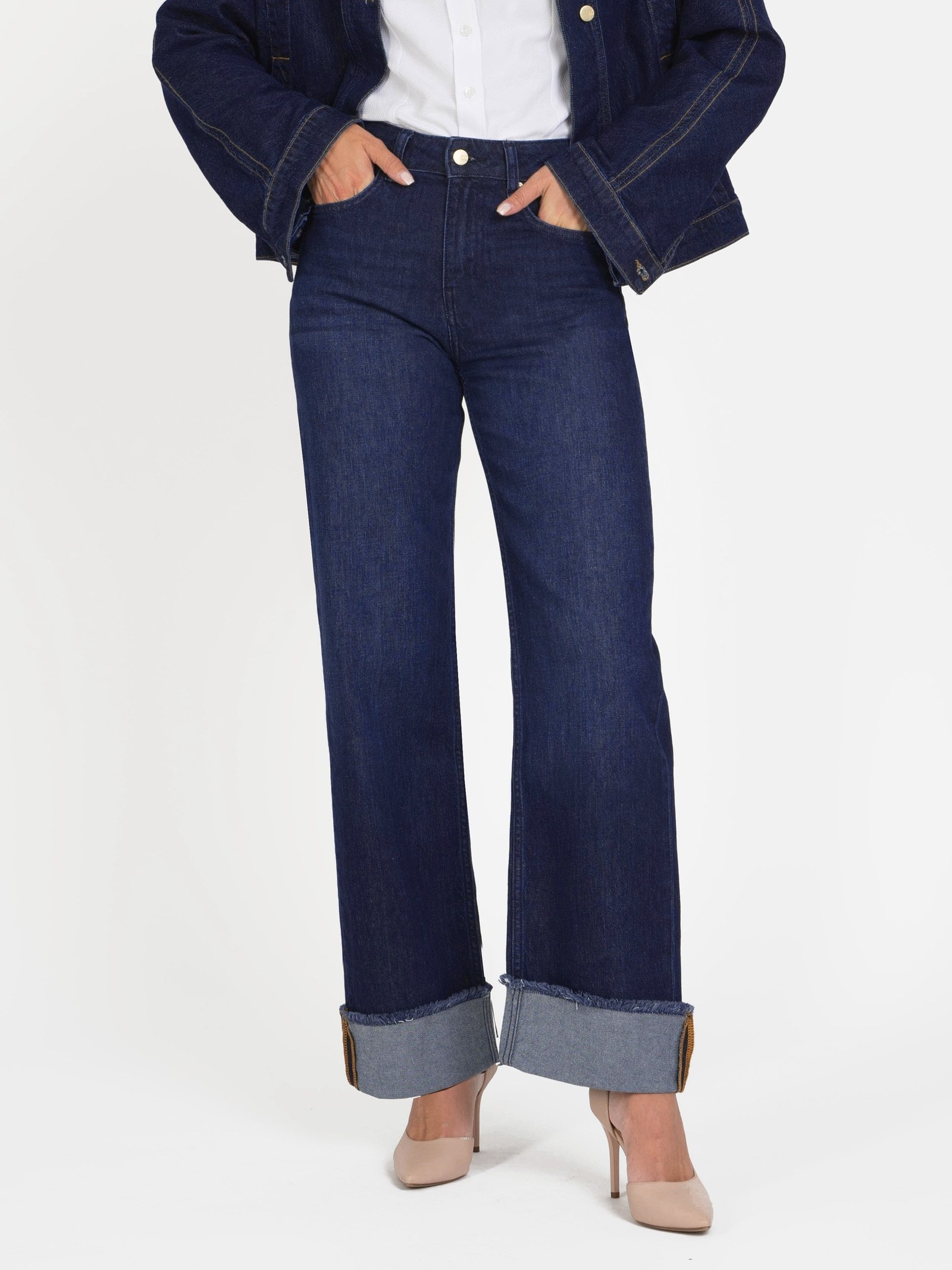 Wide-Leg Jeans — Folded Cuff — 2
