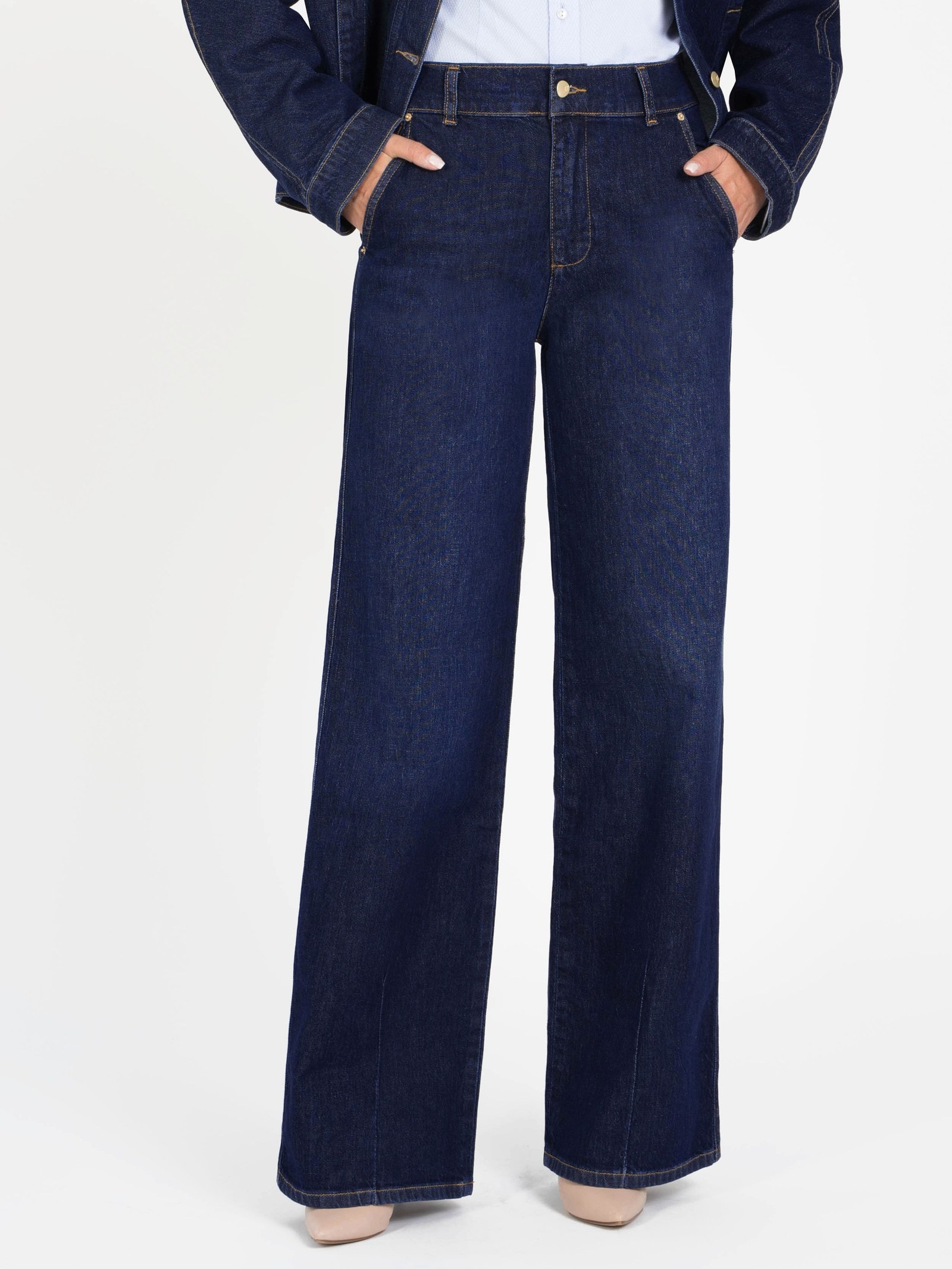 Wide-Leg Jeans — Ankle Pleat — 2