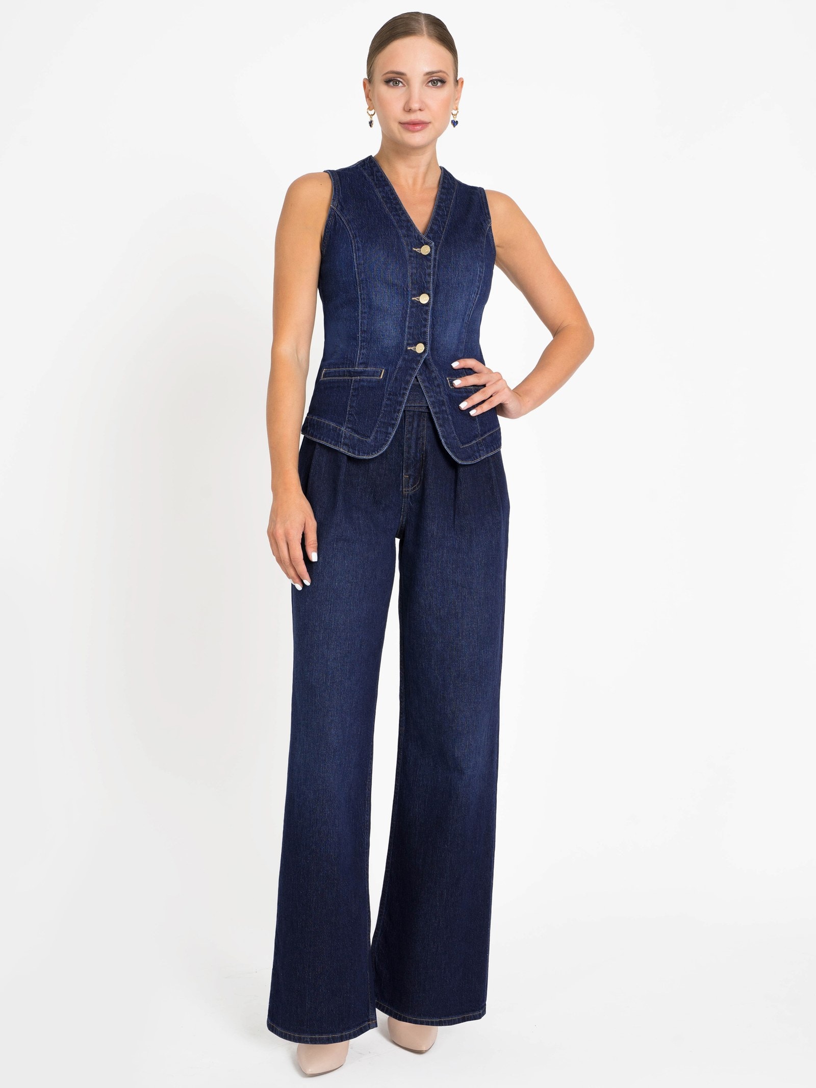 Tailored Denim Vest — 3