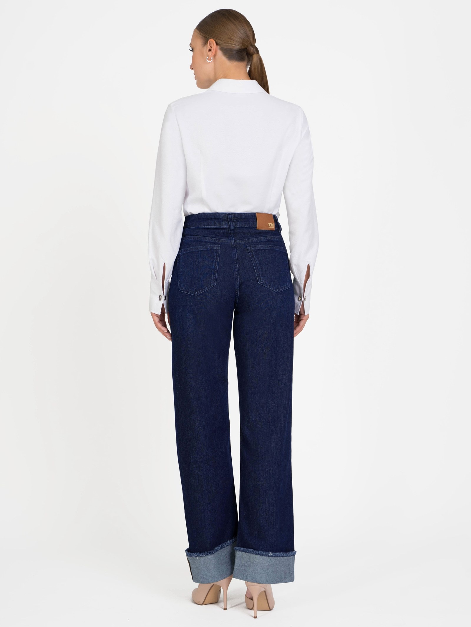 Wide-Leg Jeans — Folded Cuff — 3